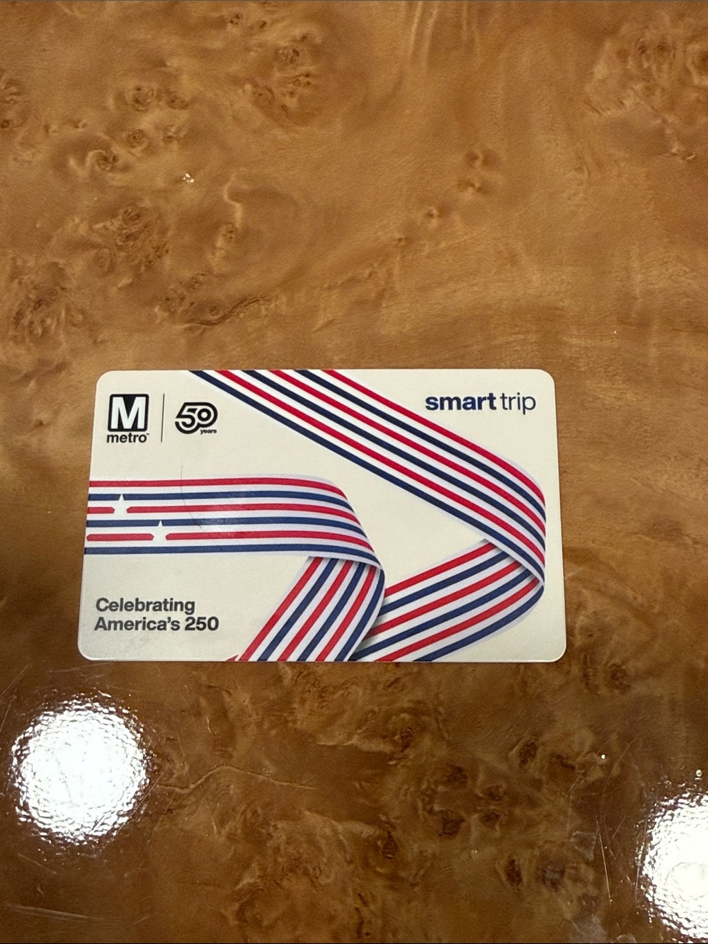 Washington DC America 250 Limited Edition Metro Card